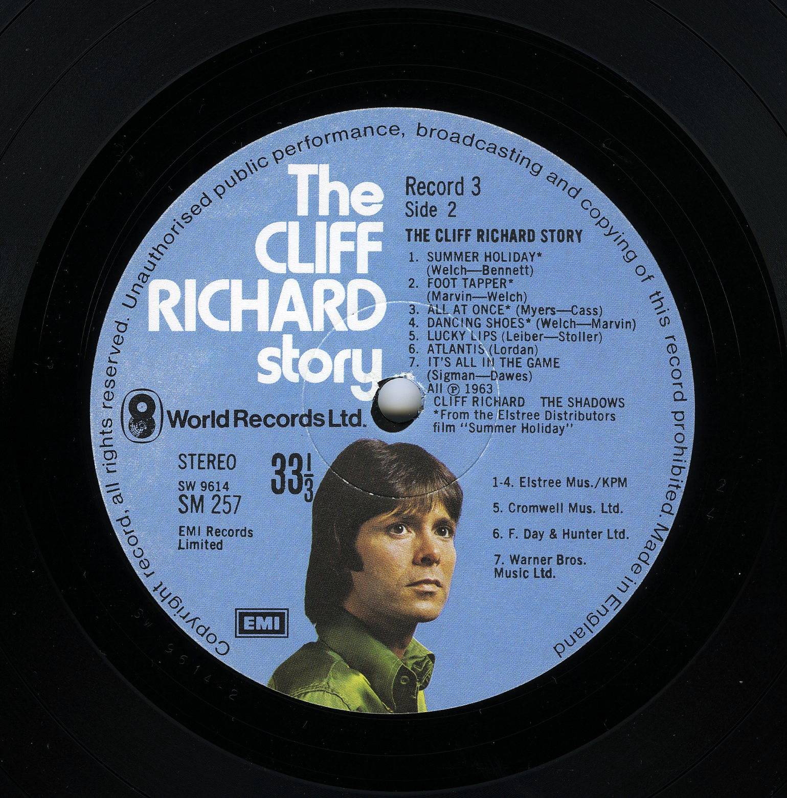 Cliff Richard The Cliff Richard Story [lp label f]